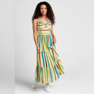 Hell Bunny Sunshine And Lollipops Maxi Dress Colorful Tiered Maxi Sundress XL